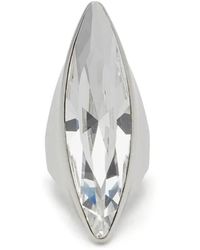 Alexander McQueen - Spitzer kristallring in antiksilber - Lyst