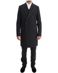 Dolce & Gabbana - Grijs Wollen Stretch 3-Delig Tweeknoops Pak - Lyst