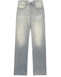 Ami Paris - Straight fit jeans in gewaschenem grau - Lyst