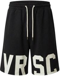 Versace - Korte Broeken ,Zwart ,Katoen Vrsc Couture Bermuda - Lyst