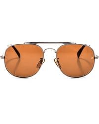 David Beckham - Accessoires ,Grijs ,Vierkante Metalen Zonnebril 7004S - Lyst
