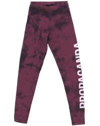 Propaganda - Broeken ,Bruin ,Polyester Tie Dye Leggings Bruin Wijn - Lyst