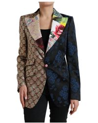Dolce & Gabbana - Blumiges jacquard patchwork blazer - Lyst