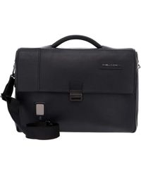 Piquadro - Erweiterbare Schwarze Messenger-Tasche Männer - Lyst
