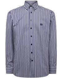 Etro - Gestreiftes Hemd Aus Baumwolle Mit Button-Down-Kragen - Lyst