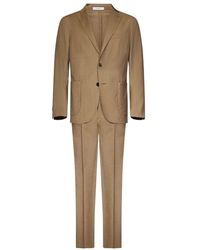 Boglioli - Beiger Wollblazer Und Hose Set - Lyst