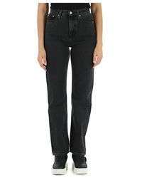 Calvin Klein - Pantalone jeans cinque tasche high rise straight - Lyst
