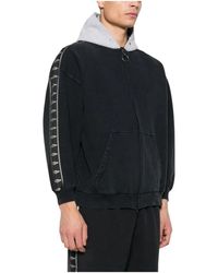 Balenciaga - Hoodies & Sweatvesten ,Zwart ,Katoen Klassieke Zip-Up Hoodie - Lyst