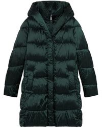 Oltre - Lange Nylon Donsjas Met Capuchon - Lyst
