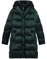 Oltre - Lange Nylon Donsjas Met Capuchon - Lyst