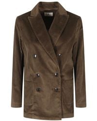 Myths - Jassen ,Bruin ,Groene Velours Jas - Lyst