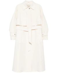 Herno - Jassen ,Wit ,Polyester Fresh Crinkle Woven Trenchcoat Met Riem - Lyst