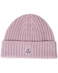 Moncler - Cappello beanie in lana con patch logo - Lyst
