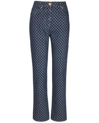 Balmain - Gerade Geschnittene Jeans Mit Monogramm - Lyst