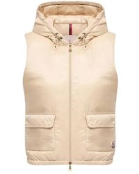 Moncler - Moncler Chaleco Plumífero Corto De Longue Saison Lansette, Mujer, Talla - Lyst