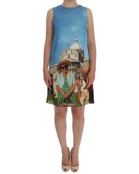 Dolce & Gabbana Sanremo Shift Zijden Jurk - Blauw
