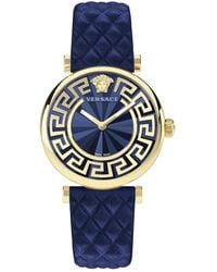 Versace - Lady pelle blu orologio - Lyst