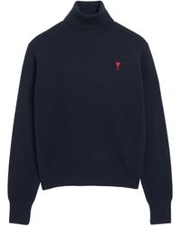 Ami Paris - Blaue Pullover Für Einen Stilvollen Look - Lyst