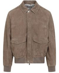 Brunello Cucinelli - Jassen ,Bruin ,Suède Luxe Suède Jas Nude Neutrals - Lyst