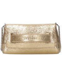 Orciani - Goldene metallic-lederhandtasche mit quaste - Lyst