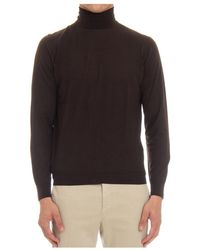 Drumohr - Brauner pullover extrafeine wolle rollkragen - Lyst