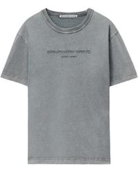 Alexander Wang - T-shirt in cotone con logo ricamato - Lyst