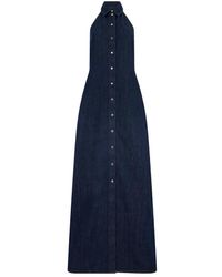 white christmas dresses Cropped Sleeve Blue Drenim Mermaid Dress Blue / S