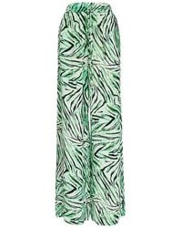 Essentiel Antwerp Pantalón ancho con estampado de cebra - Verde