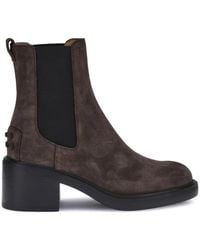 Tod's - Wildleder Stiefeletten Mit Elastischen Einsätzen - Lyst