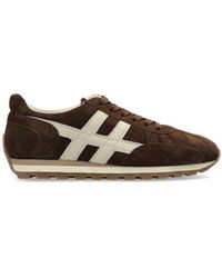 Hogan - Schoenen ,Bruin ,Leer Sportschoenen Met Logo - Lyst