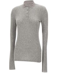 Entire studios - Tops ,Grijs ,Leer Ls Polo - Lyst