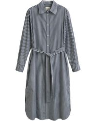 GANT - Gestreept Poplin Overhemdjurk - Lyst