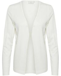 Kaffe - Truien & Vesten ,Wit ,Nylon Eenvoudige Gebreide Vest - Lyst