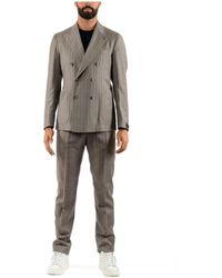 Tagliatore - Kostuums ,Bruin ,Wol Double Breasted Suit - Lyst