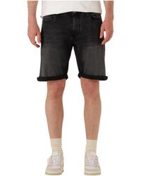 Pure Path - Korte Broeken ,Zwart ,Denim Slim Fit Denim Shorts Voor - Lyst
