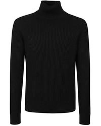 Zanone - Geribbelde Wollen Coltrui Blauw - Lyst