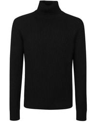 Zanone - Geribbelde Wollen Coltrui Blauw - Lyst