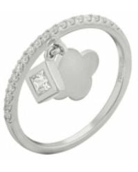 Caï - Zilveren Ring Met Zirkonia Hangers - Lyst