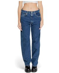 Replay - Jeans ,Blauw ,Katoen Straight Jeans - Lyst