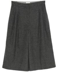 Bellerose - Antracietgrijze Geplooide Hoge Taille Broek - Lyst