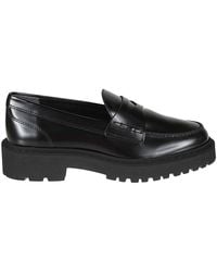 Hogan - Schwarze ledersneaker mit memory-schaum - Lyst