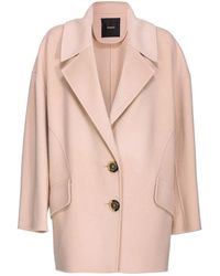 Pinko - Jassen ,Wol Double-Layered Wollen Stoffen Pea Coat - Lyst