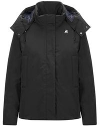 K-Way - Chaqueta Corta Negra Con Capucha Integrada, Mujer, Talla - Lyst