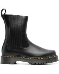 Dr. Martens - Schwarze lederstiefeletten mit seitlichem reißverschluss - Lyst