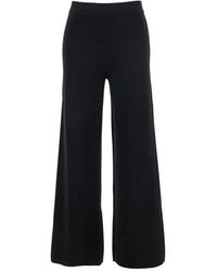 P.A.R.O.S.H. - P.A.R.O..H. ,Broeken ,Zwart ,Wol High Elastic Waist Wide Broeken - Lyst