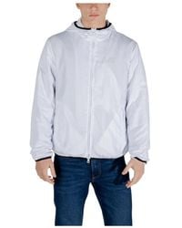 EA7 - Lichtgewicht Wit Polyester Jas - Lyst