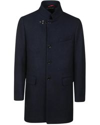Fay - Jassen ,Blauw ,Wol Single-Breasted Jas - Lyst