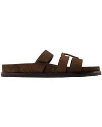 Tory Burch - Chocolate Suede Ines Slippers - Lyst