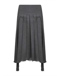 Jil Sander - Rokken ,Grijs ,Wol Asymmetrische Wollen Rok Grijs - Lyst