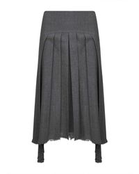 Jil Sander - Rokken ,Grijs ,Wol Asymmetrische Wollen Rok Grijs - Lyst